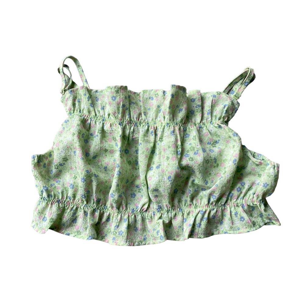 Dainty pastel cottage core floral crop top romantic cottage HM divided size L